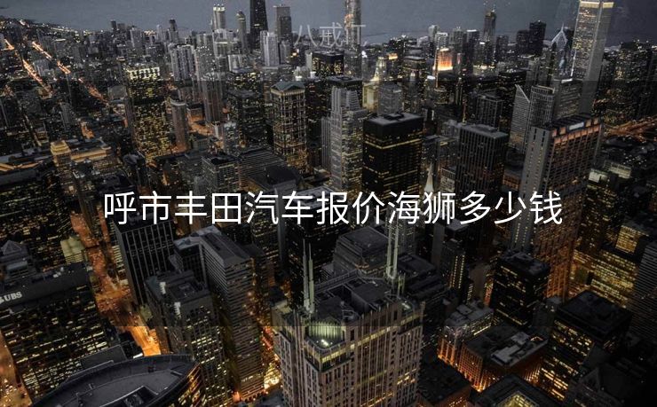  呼市丰田汽车报价海狮多少钱
