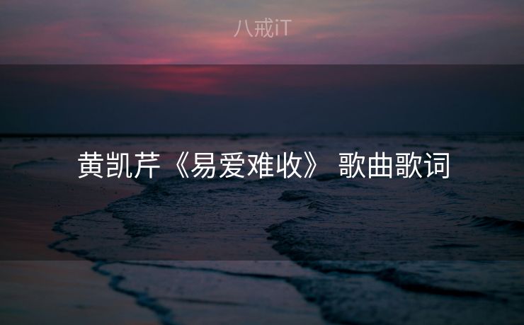 黄凯芹《易爱难收》 歌曲歌词