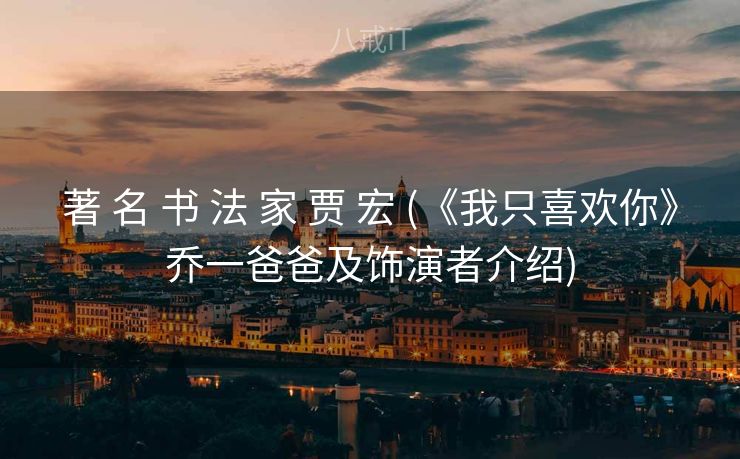 著 名 书 法 家 贾 宏 (《我只喜欢你》乔一爸爸及饰演者介绍)