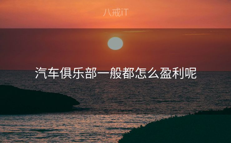 汽车俱乐部一般都怎么盈利呢