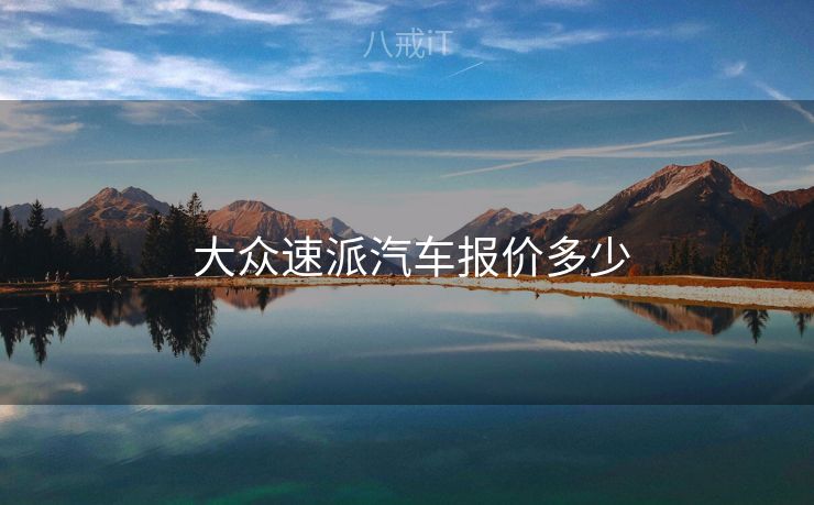  大众速派汽车报价多少