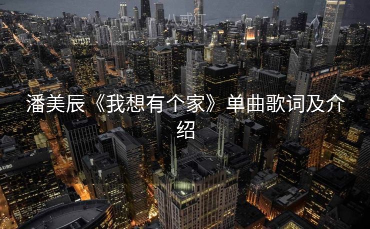 潘美辰《我想有个家》单曲歌词及介绍