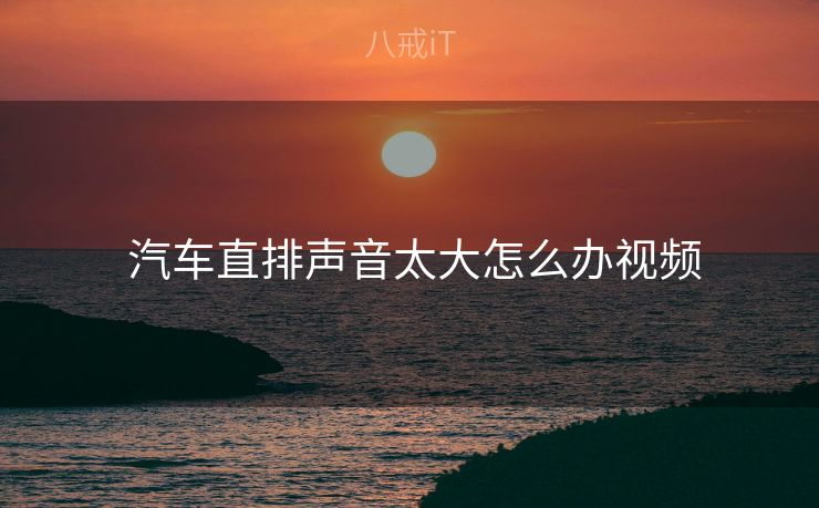  汽车直排声音太大怎么办视频