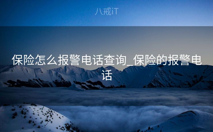 保险怎么报警电话查询_保险的报警电话